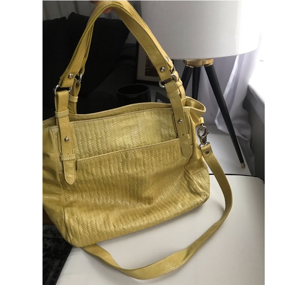 Gianni Notaro Genuine Leather Lime Yellow Bag - Picture 1 of 7